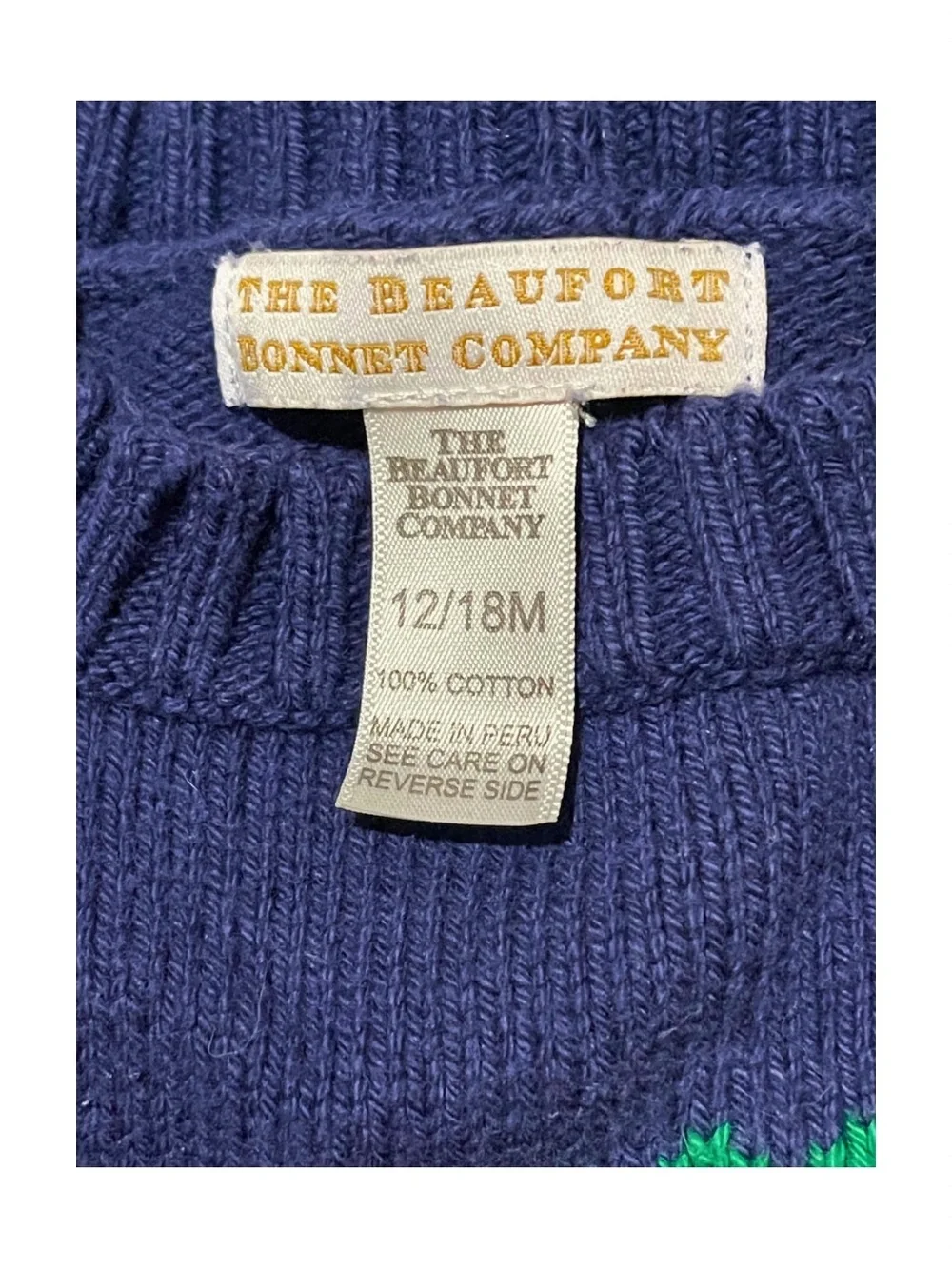 NWOT Beaufort Bonnet Company 12-18m Issac’s Intarsia Sweater